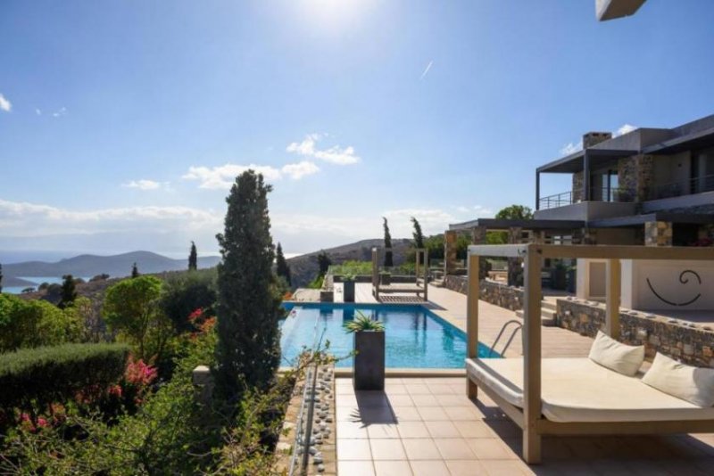Plaka bei Elounda Kreta, Plaka Elounda: Außergewöhnlicher Villenkomplex mit Panoramablick in der Nähe von Plaka Haus kaufen